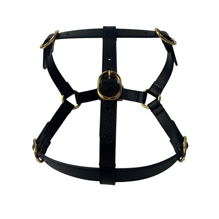 グッチ GUCCI ペット ハーネス 犬用 692963 ブラック ゴールド金具 M