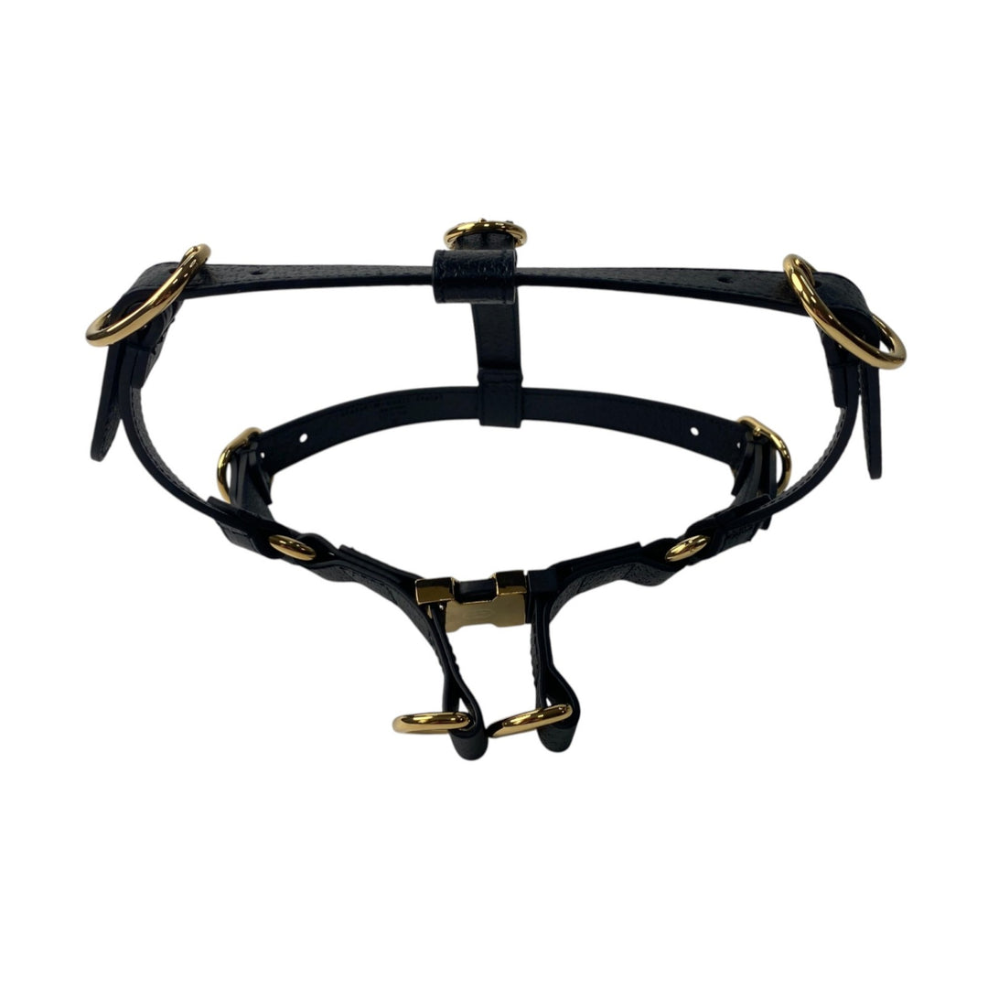 グッチ GUCCI ペット ハーネス 犬用 692963 ブラック ゴールド金具 M
