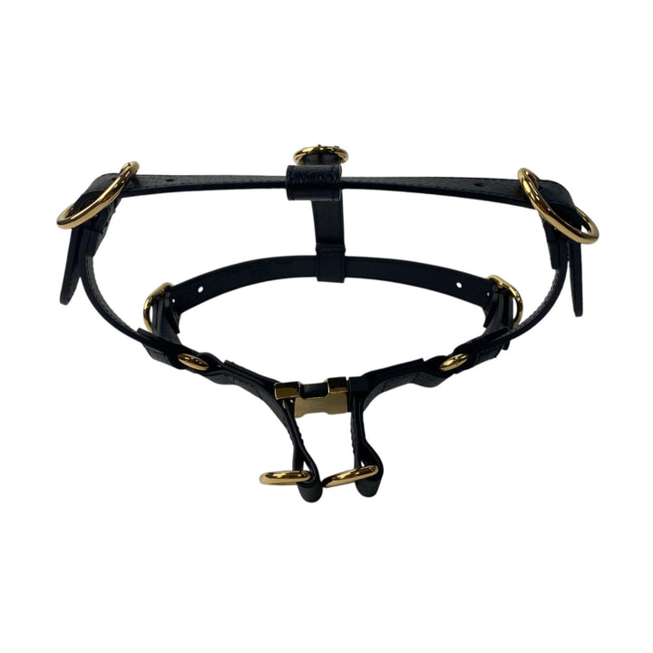 グッチ GUCCI ペット ハーネス 犬用 692963 ブラック ゴールド金具 M