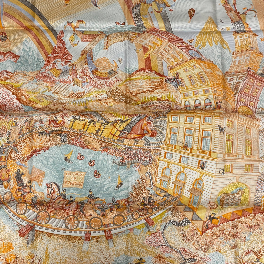 未使用 エルメス HERMES レディース スカーフ カレ90 クレイジー・フォーブル