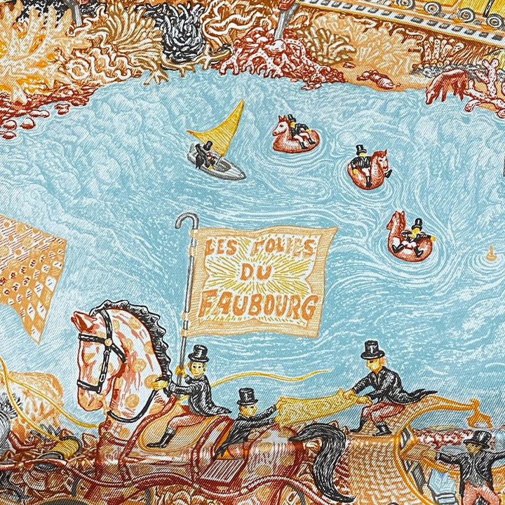 未使用 エルメス HERMES レディース スカーフ カレ90 クレイジー・フォーブル