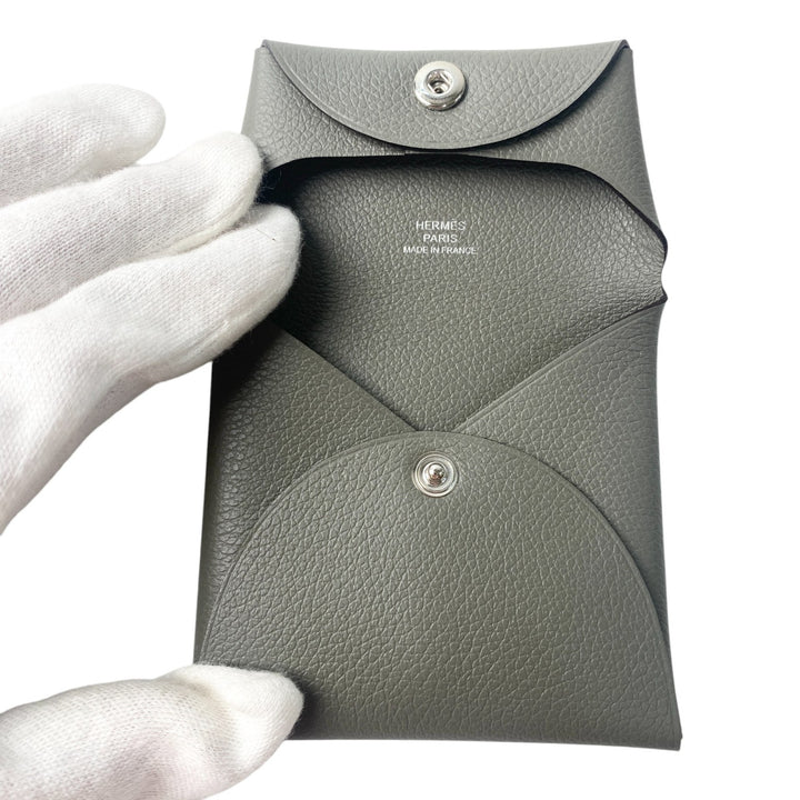 未使用 エルメス HERMES レディース バスティア U刻印 コインケース グリメイヤー