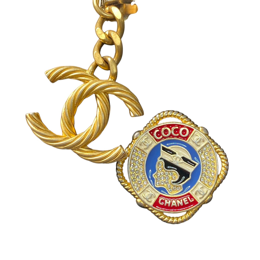 未使用 シャネル CHANEL レディース マリン モチーフ ウール レザー ボディバッグ