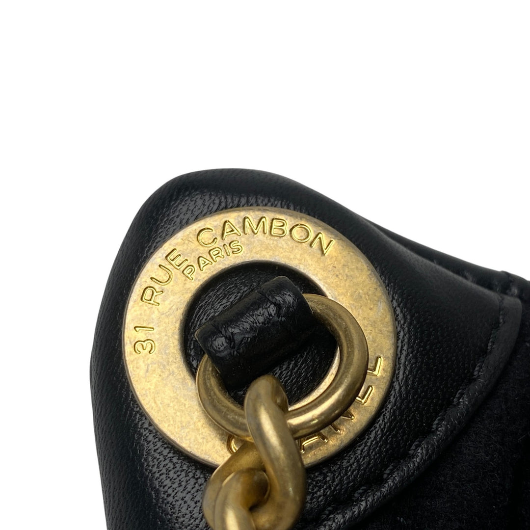 未使用 シャネル CHANEL レディース マリン モチーフ ウール レザー ボディバッグ