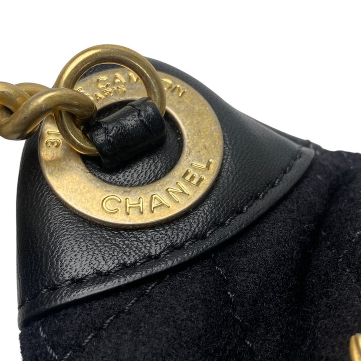 未使用 シャネル CHANEL レディース マリン モチーフ ウール レザー ボディバッグ