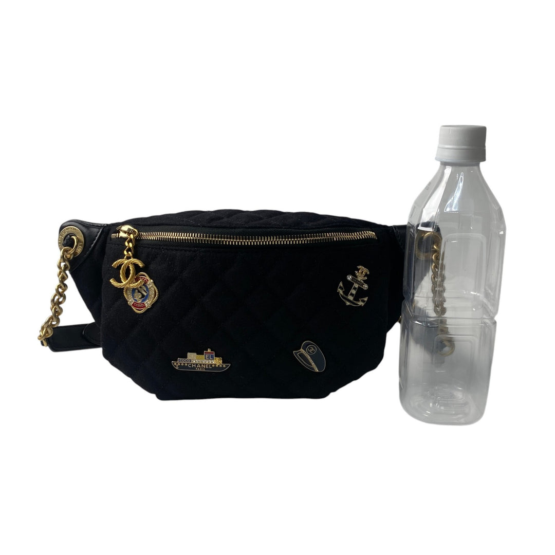 未使用 シャネル CHANEL レディース マリン モチーフ ウール レザー ボディバッグ