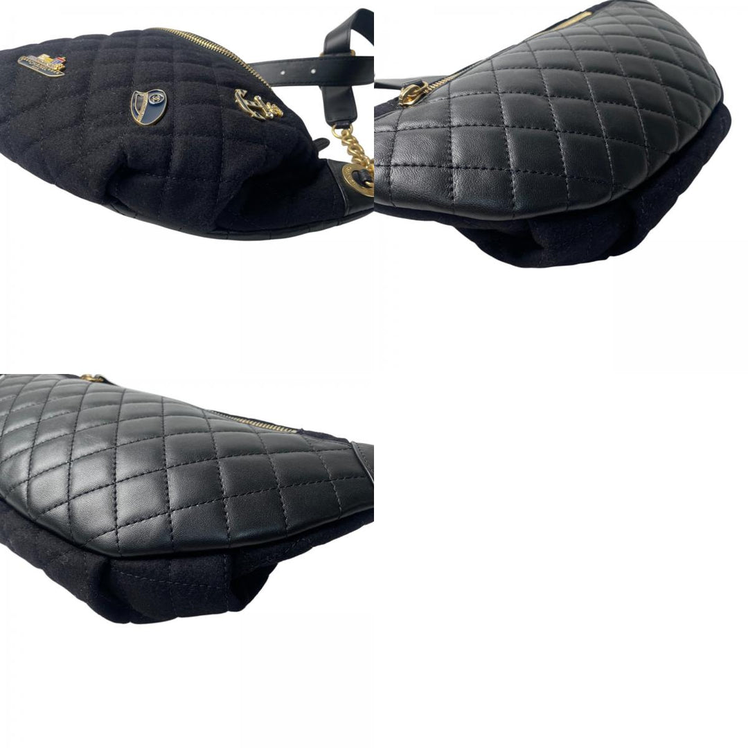 未使用 シャネル CHANEL レディース マリン モチーフ ウール レザー ボディバッグ