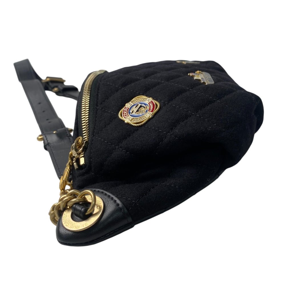 未使用 シャネル CHANEL レディース マリン モチーフ ウール レザー ボディバッグ