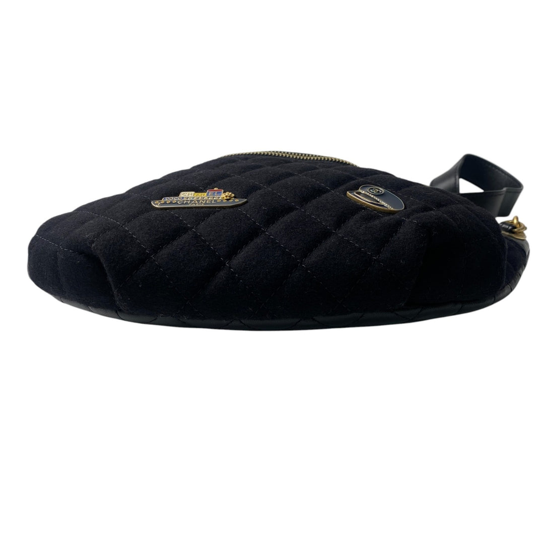 未使用 シャネル CHANEL レディース マリン モチーフ ウール レザー ボディバッグ