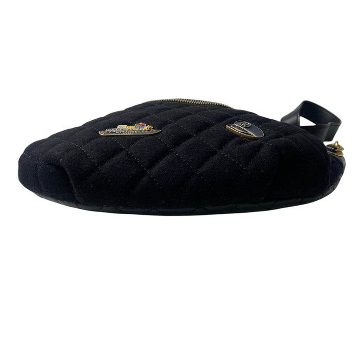 未使用 シャネル CHANEL レディース マリン モチーフ ウール レザー ボディバッグ