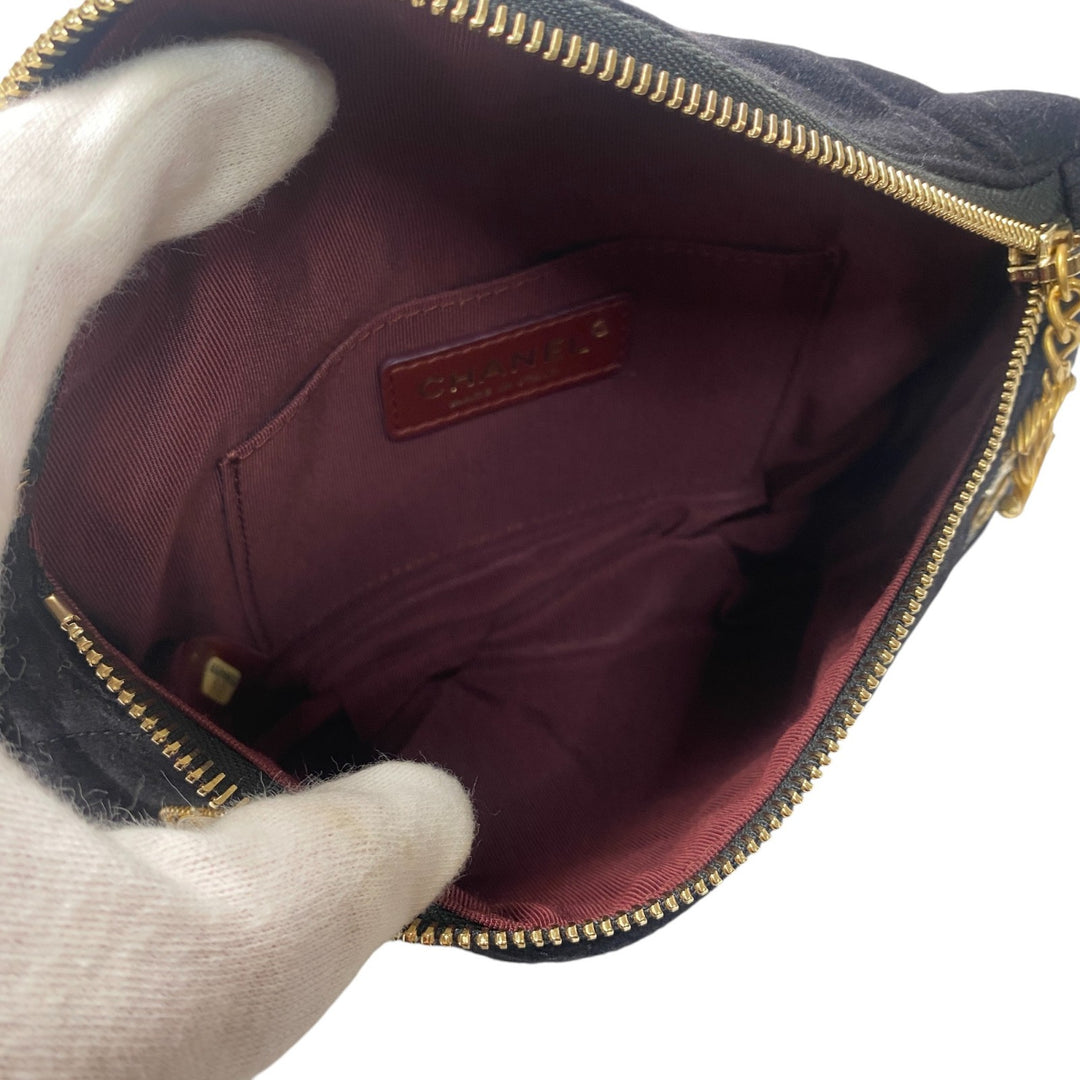 未使用 シャネル CHANEL レディース マリン モチーフ ウール レザー ボディバッグ