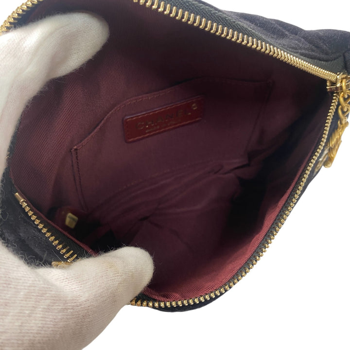 未使用 シャネル CHANEL レディース マリン モチーフ ウール レザー ボディバッグ