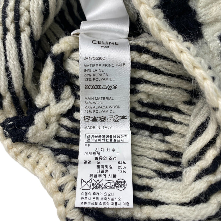 セリーヌ CELINE レディース チェック ニット ロゴ キャップ　♯TU