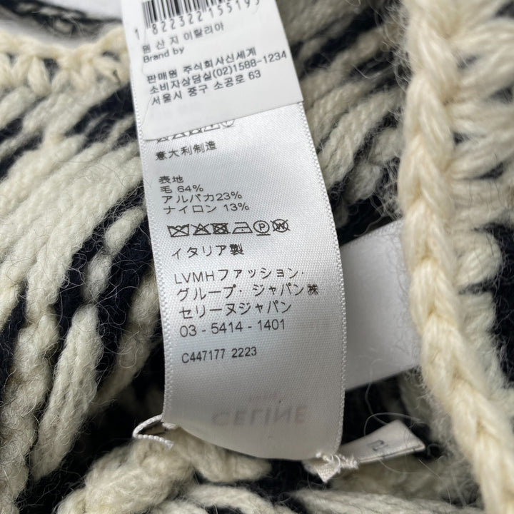 セリーヌ CELINE レディース チェック ニット ロゴ キャップ　♯TU