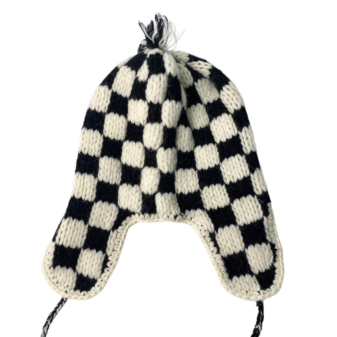 セリーヌ CELINE レディース チェック ニット ロゴ キャップ　♯TU