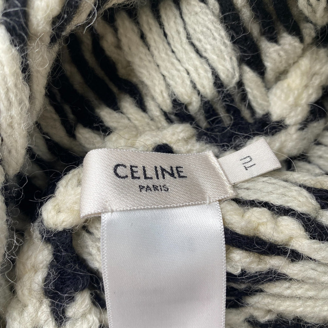 セリーヌ CELINE レディース チェック ニット ロゴ キャップ　♯TU