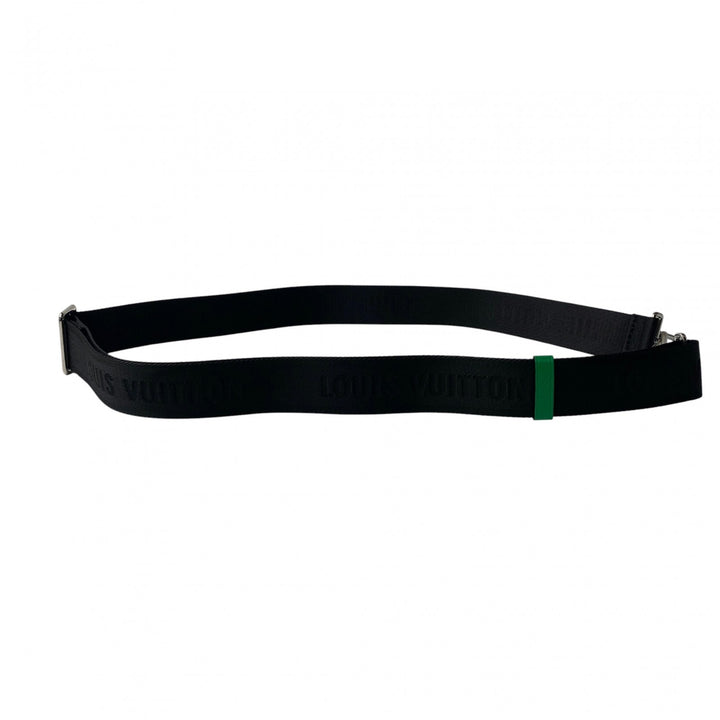 未使用 ルイ ヴィトン LOUIS VUITTON ショルダーストラップ　長さ調整可能　シルバー金具 ブラック　黒　キャンバス