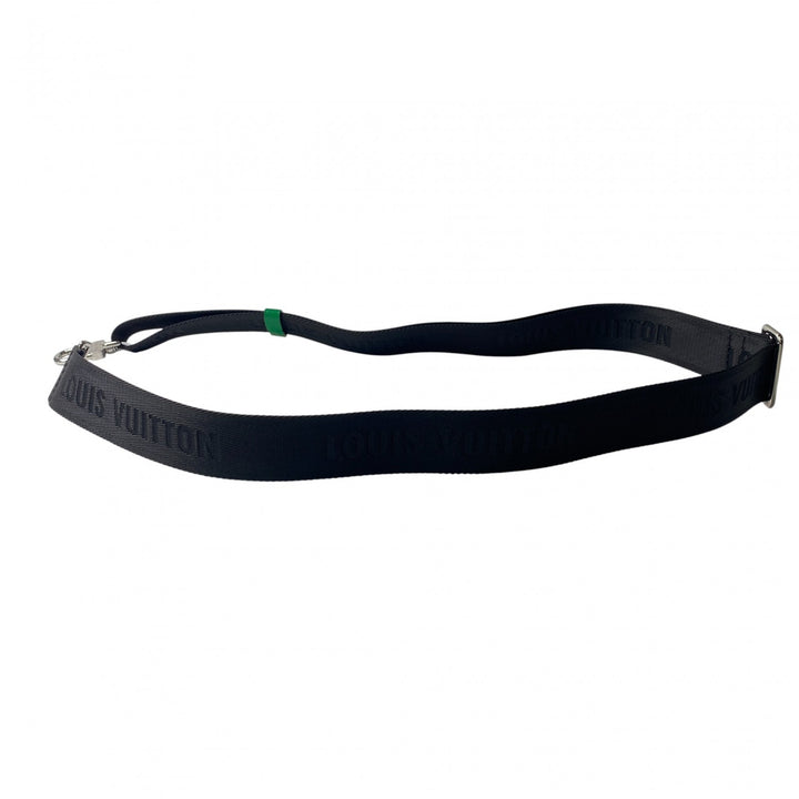 未使用 ルイ ヴィトン LOUIS VUITTON ショルダーストラップ　長さ調整可能　シルバー金具 ブラック　黒　キャンバス