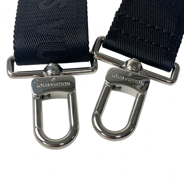 未使用 ルイ ヴィトン LOUIS VUITTON ショルダーストラップ　長さ調整可能　シルバー金具 ブラック　黒　キャンバス
