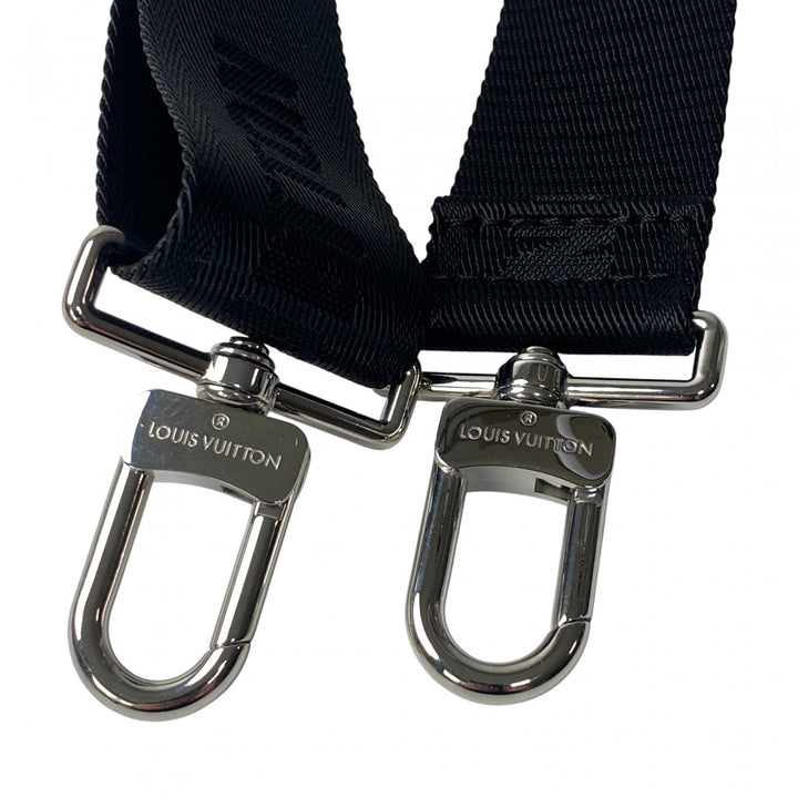 未使用 ルイ ヴィトン LOUIS VUITTON ショルダーストラップ　長さ調整可能　シルバー金具 ブラック　黒　キャンバス
