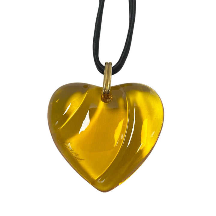 バカラ BACCARAT ハートネックレス イエロー クリスタル レディース