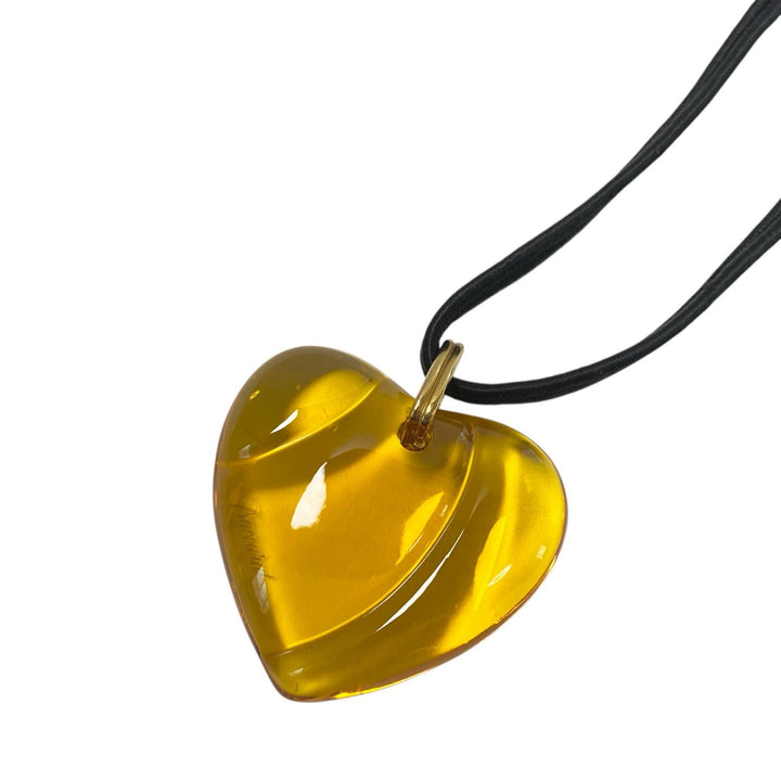 バカラ BACCARAT ハートネックレス イエロー クリスタル レディース