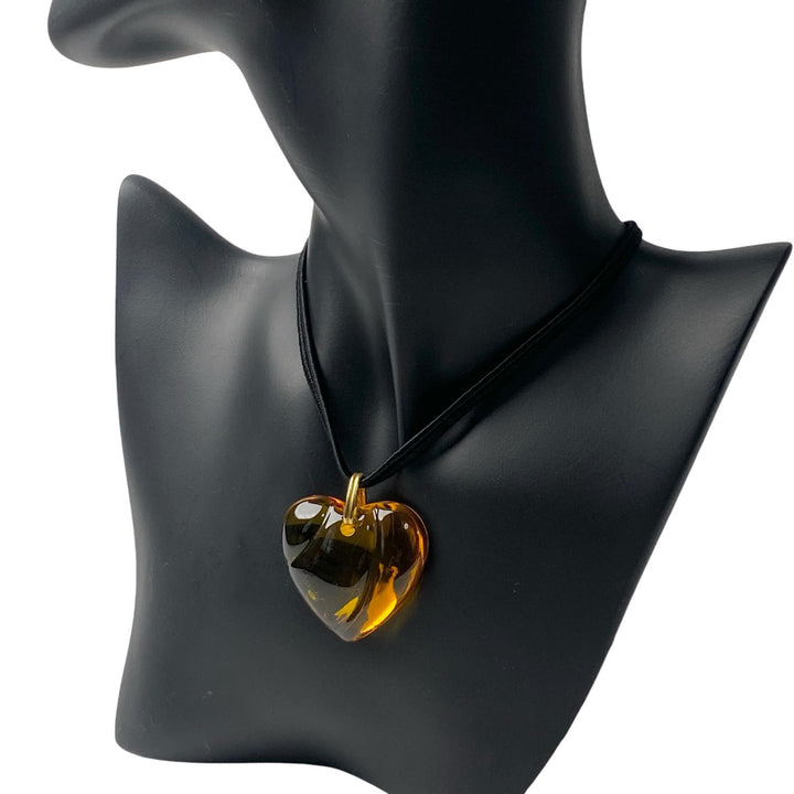 バカラ BACCARAT ハートネックレス イエロー クリスタル レディース