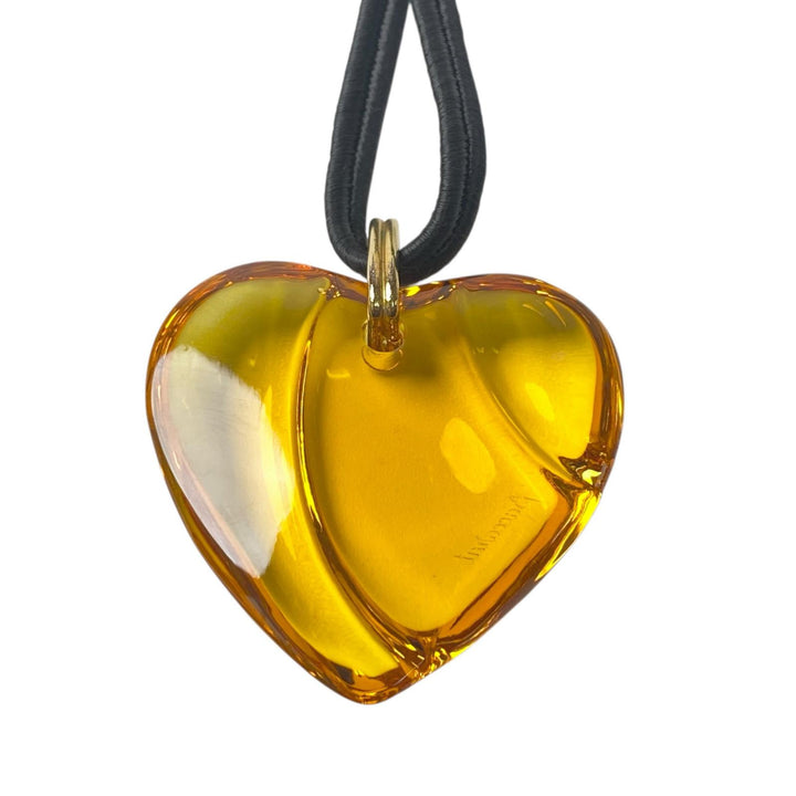 バカラ BACCARAT ハートネックレス イエロー クリスタル レディース