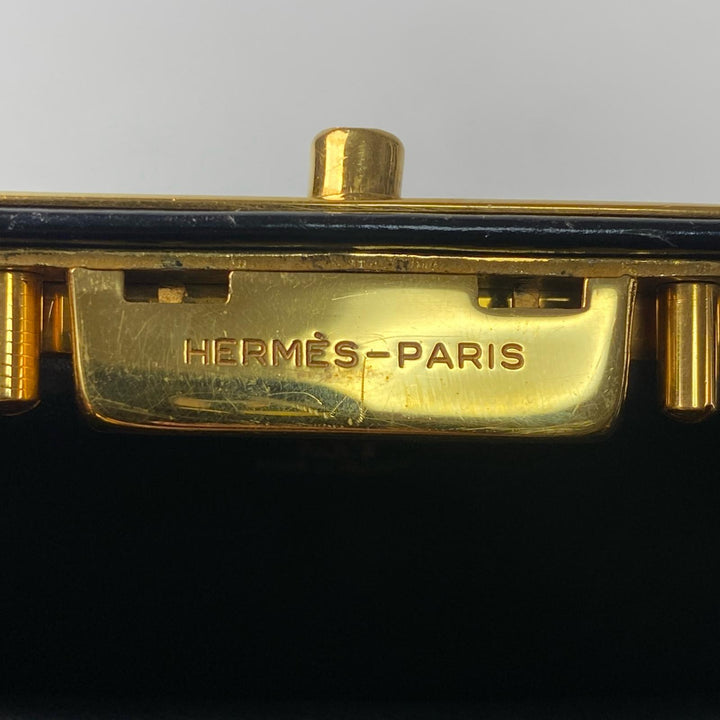 エルメス HERMES ボックスカーフ ビンテージ ショルダーバッグ レザー ブラック レディース 刻印不明