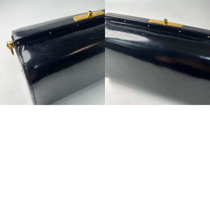 エルメス HERMES ボックスカーフ ビンテージ ショルダーバッグ レザー ブラック レディース 刻印不明