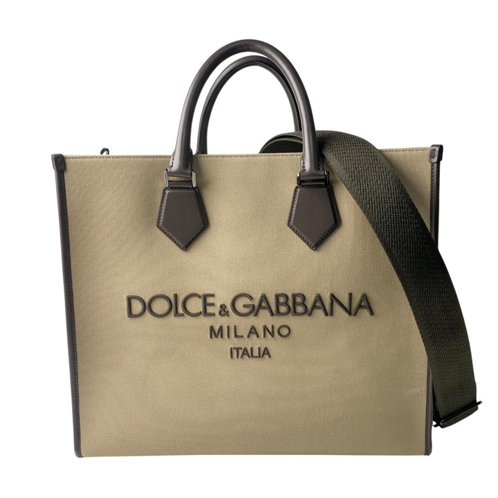 ドルチェアンドガッバーナ Dolce＆Gabbana D&G 2way キャンバス ロゴ トートバッグ ショルダーバッグ 斜めがけ クロスボディ レディース
