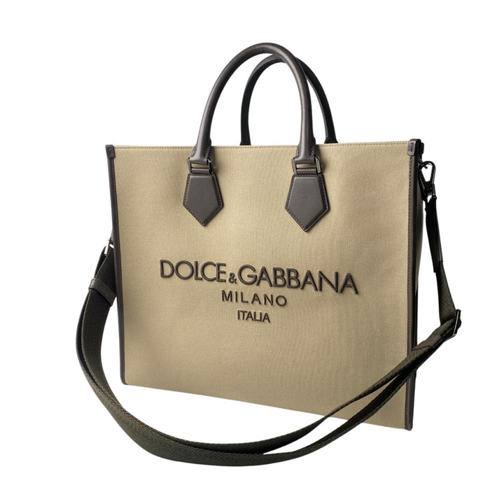 ドルチェアンドガッバーナ Dolce＆Gabbana D&G 2way キャンバス ロゴ トートバッグ ショルダーバッグ 斜めがけ クロスボディ レディース