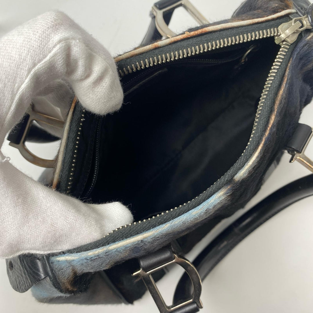 ディオール DIOR ハラコ ミニボストンバッグ レディース