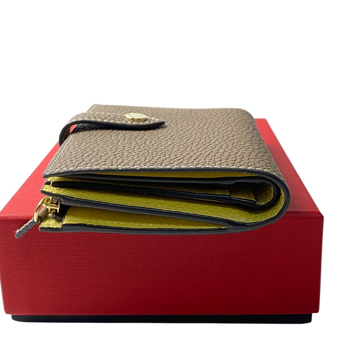 美品 ボナベンチュラ BONAVENTURA レディース ベルテッド ミディアム ウォレット グレージュ