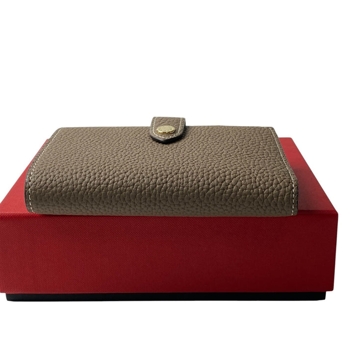 美品 ボナベンチュラ BONAVENTURA レディース ベルテッド ミディアム ウォレット グレージュ