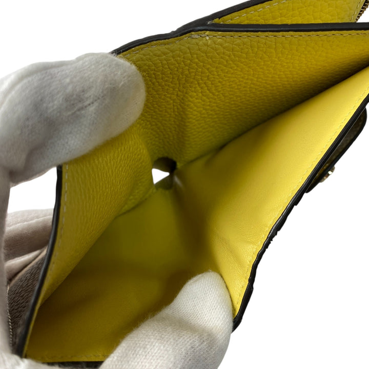 美品 ボナベンチュラ BONAVENTURA レディース ベルテッド ミディアム ウォレット グレージュ