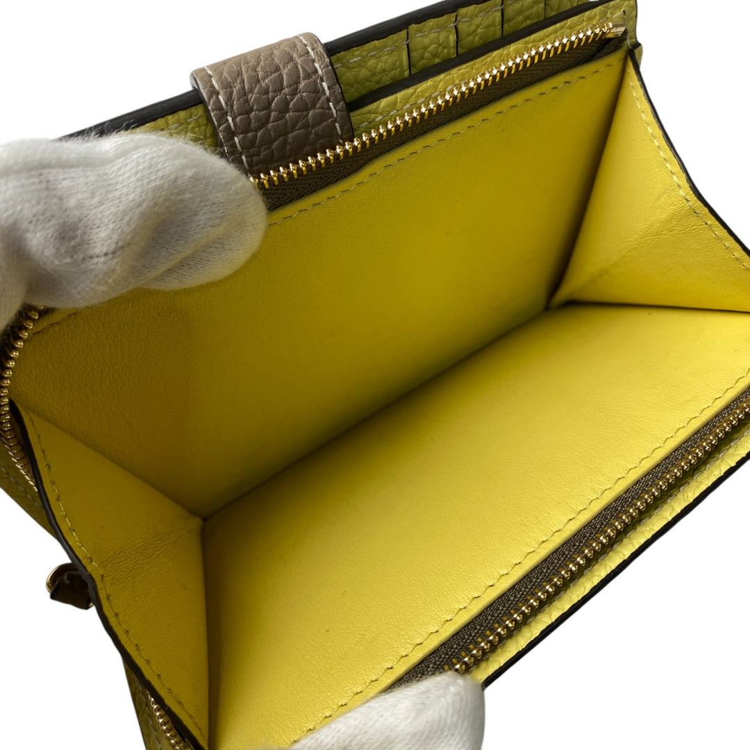 美品 ボナベンチュラ BONAVENTURA レディース ベルテッド ミディアム ウォレット グレージュ