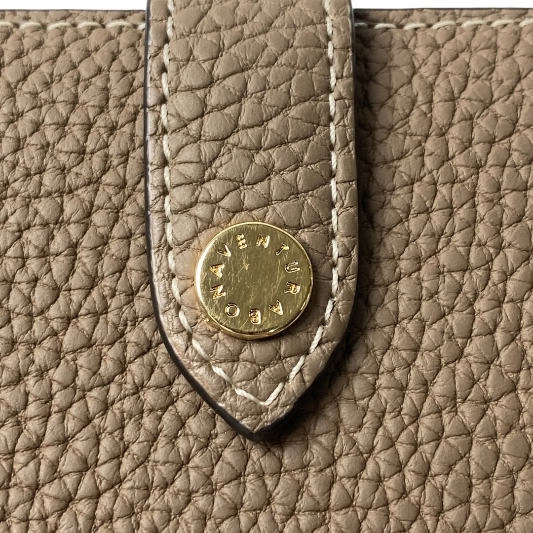 美品 ボナベンチュラ BONAVENTURA レディース ベルテッド ミディアム ウォレット グレージュ