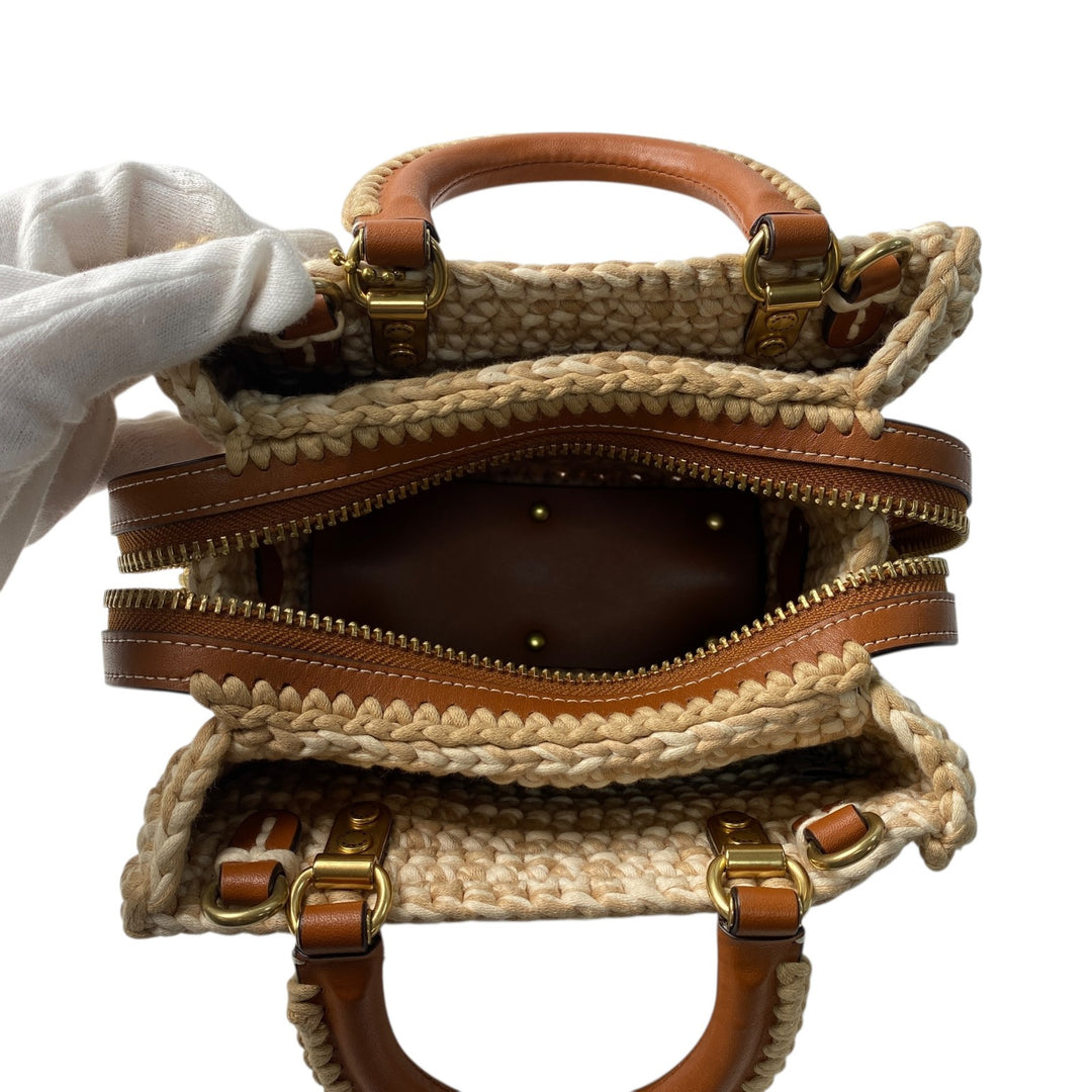 美品 コーチ coach レディース ローグ20 クロシェ 3way ショルダーバッグ ハンドバッグ 斜めがけ クロスボディ