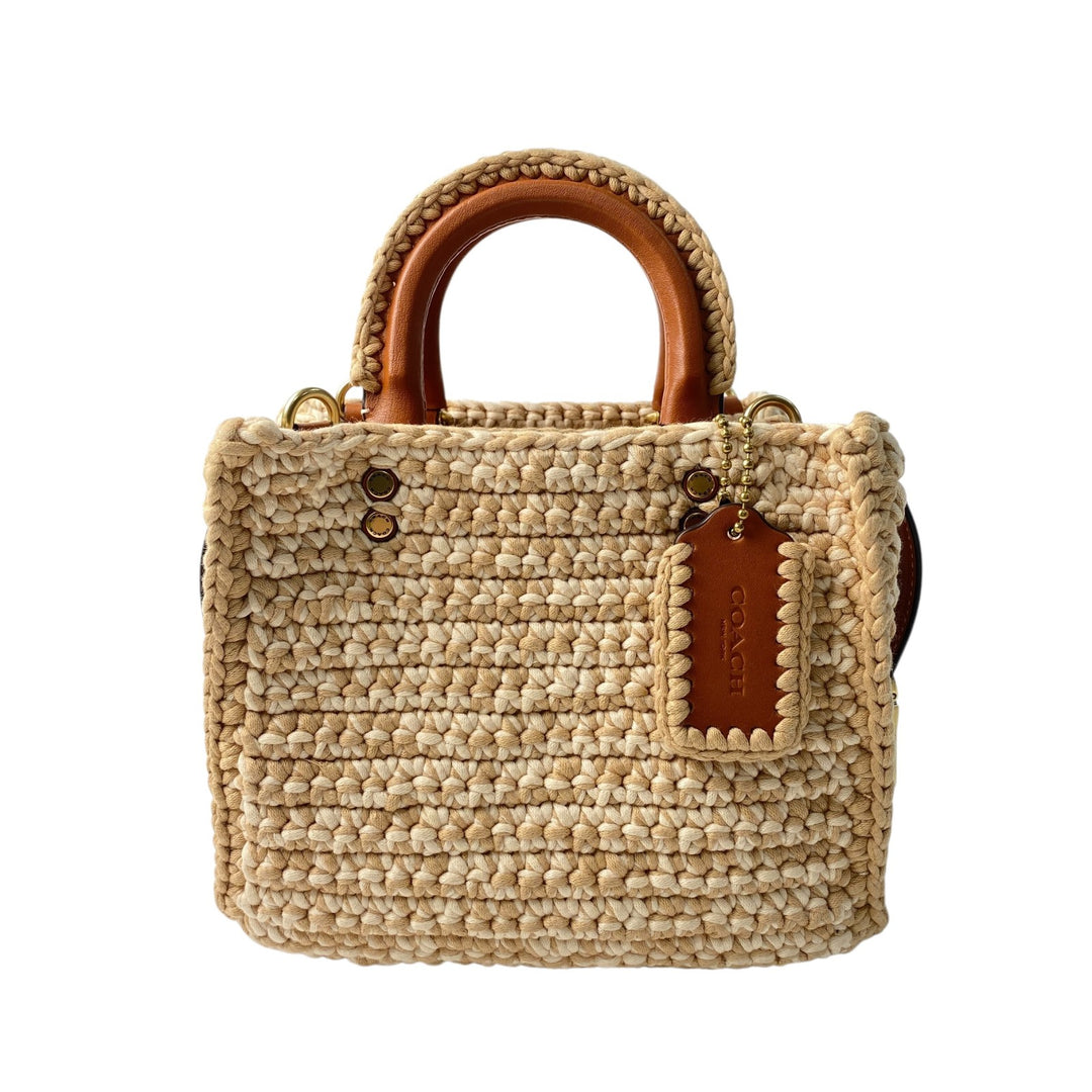 美品 コーチ coach レディース ローグ20 クロシェ 3way ショルダーバッグ ハンドバッグ 斜めがけ クロスボディ