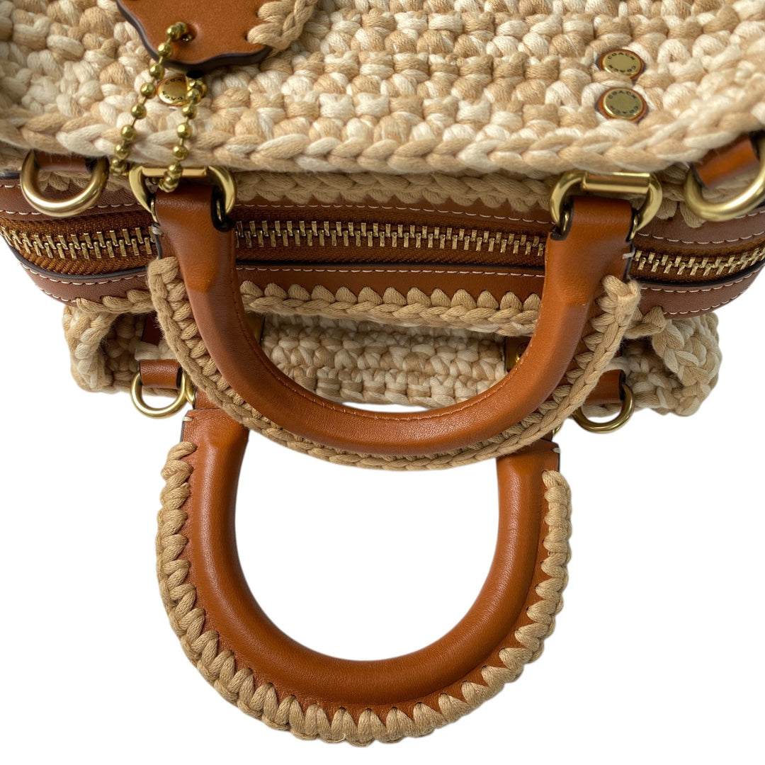 美品 コーチ coach レディース ローグ20 クロシェ 3way ショルダーバッグ ハンドバッグ 斜めがけ クロスボディ