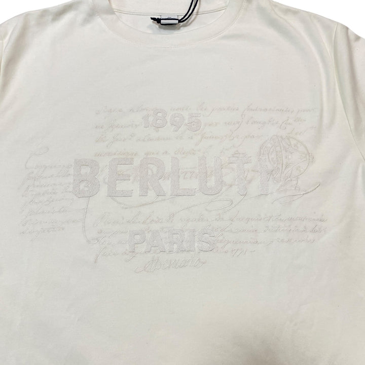 ベルルッティ Berluti メンズ カットソー クルーネック エンブロイダリースクリット ロゴT 刺繍 M