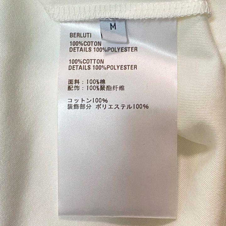 ベルルッティ Berluti メンズ カットソー クルーネック エンブロイダリースクリット ロゴT 刺繍 M
