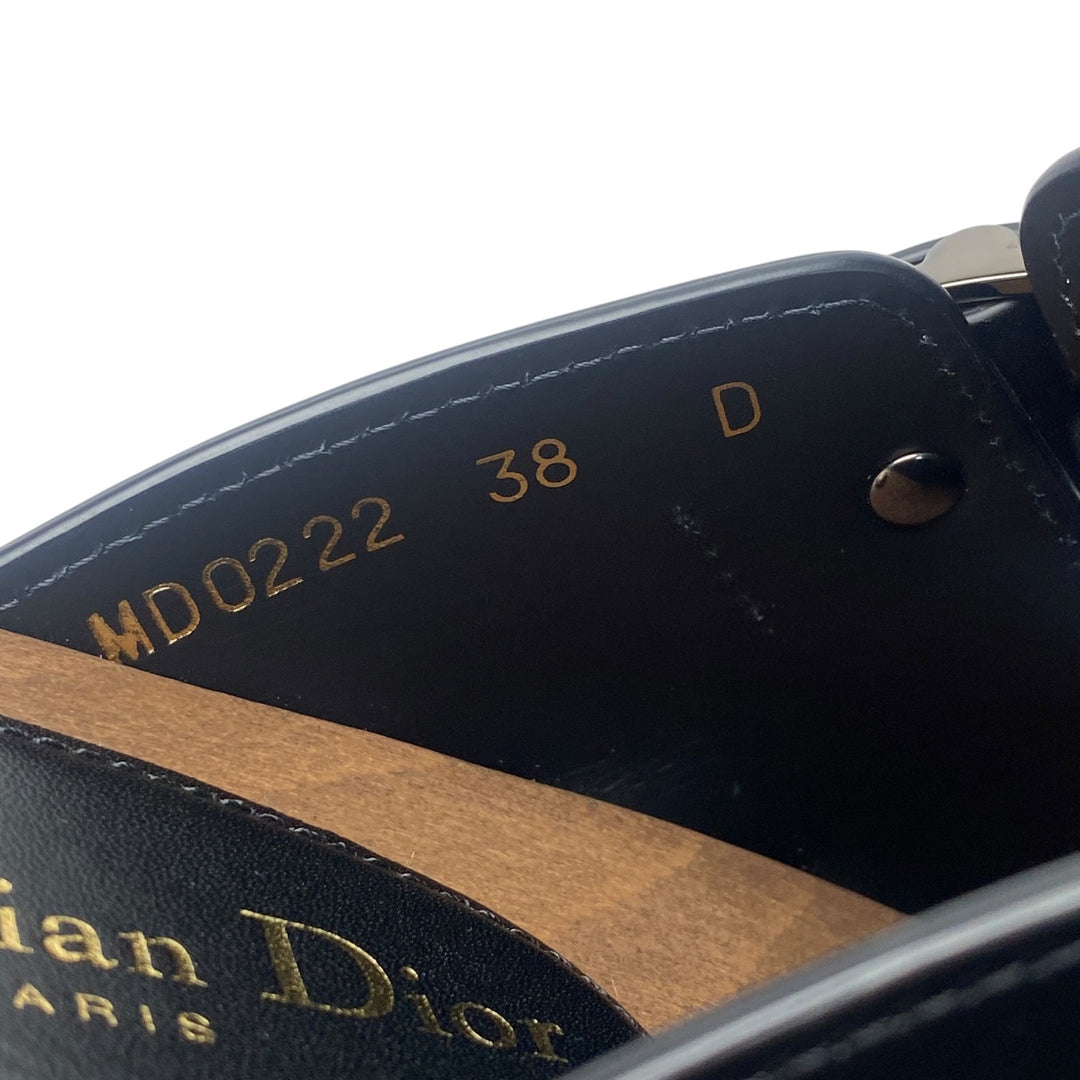 美品 ディオール DIOR レディース サボ サンダル スタッズ レザー ブラック 38