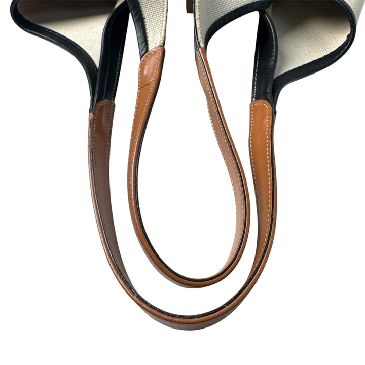 トッズ Tod's Tタイムレス ショッピングバッグ レザー×キャンバス トートバッグ ポーチ付 レディース