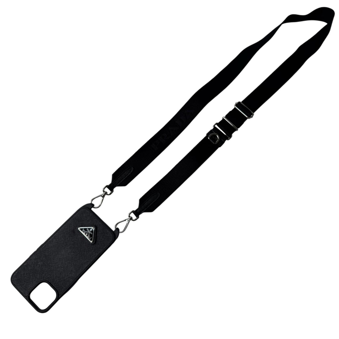 プラダ PRADA サフィアーノ 三角ロゴ iPhone15 ショルダー スマホケース 1ZH173 ユニセックス