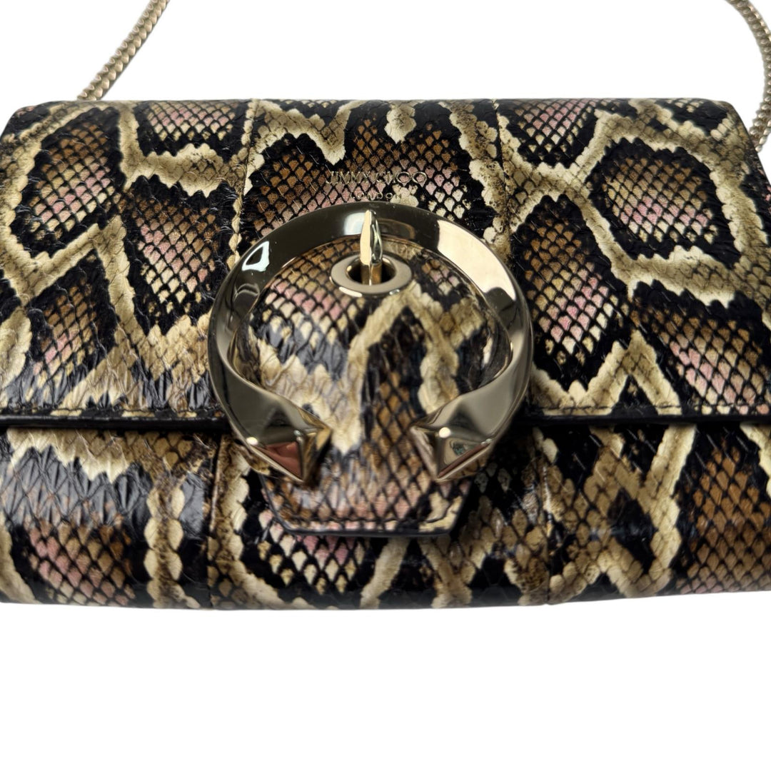 ジミーチュウ Jimmy Choo マデリンミニ スネーク柄 チェーンウォレット ショルダーバッグ 斜めがけ クロスボディ レディース