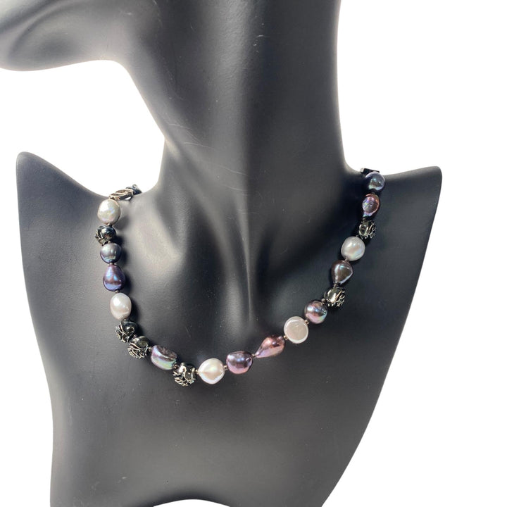 美品 ディオール DIOR ローズ 真珠 淡水パール ネックレス ペンダント チョーカー レディース