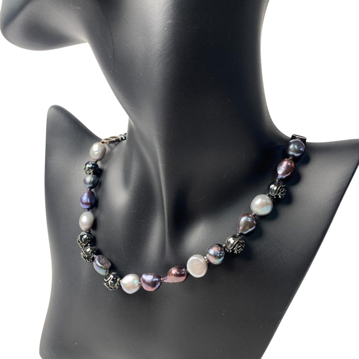 美品 ディオール DIOR ローズ 真珠 淡水パール ネックレス ペンダント チョーカー レディース