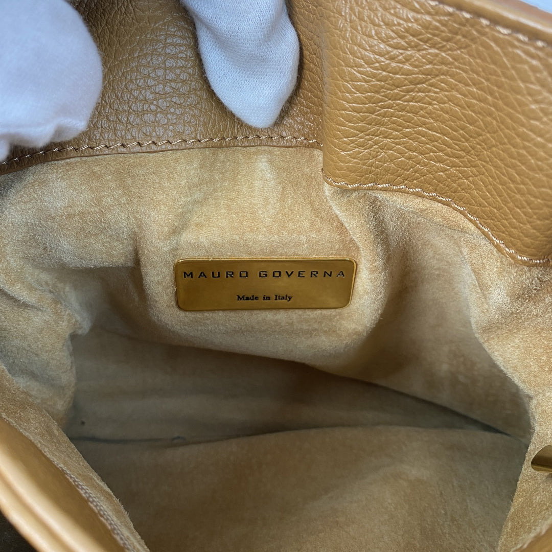 美品 マウロゴヴェルナ MAURO GOVERNA レディース レザー ショルダー トートバッグ ターンロック